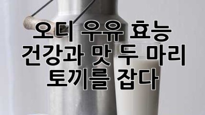 오디 우유 효능: 건강과 맛, 두 마리 토끼를 잡다!